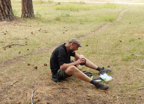 GDMBR: Franz, setting up for lunch.